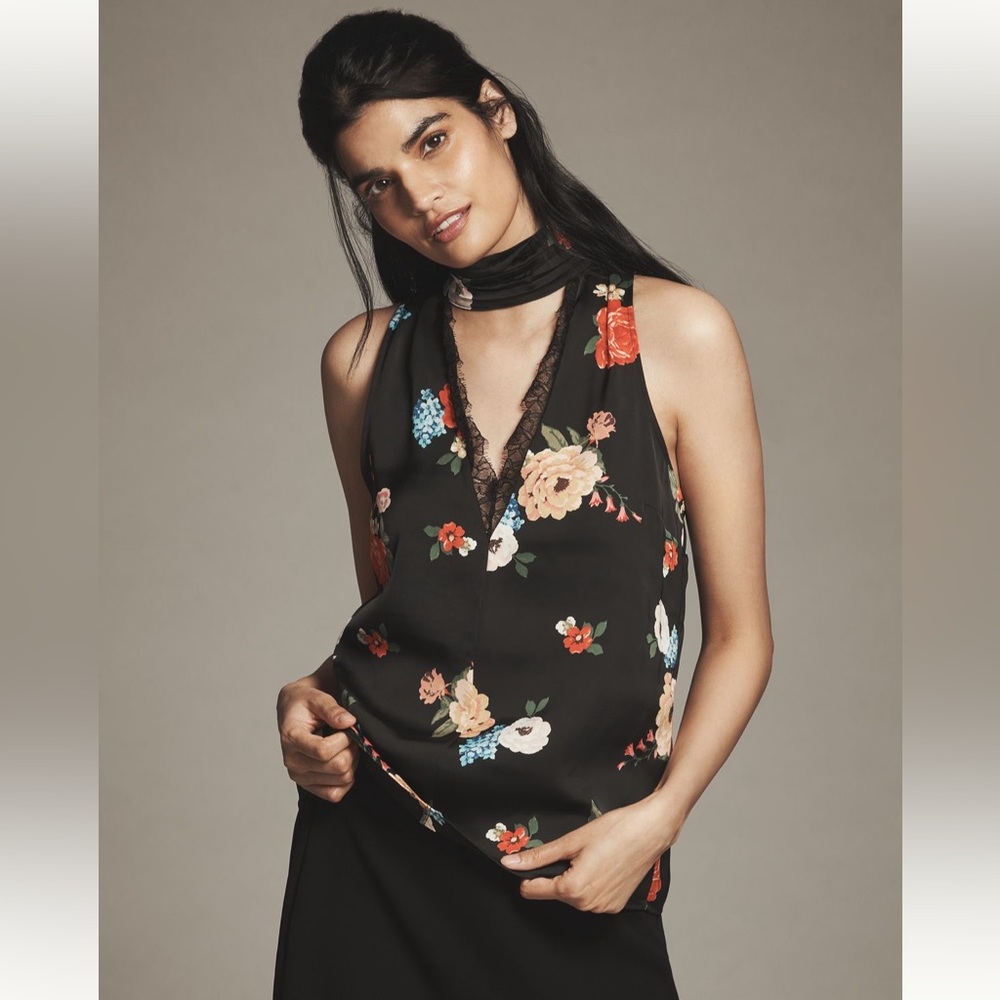 Anthropologie silky halter blouse